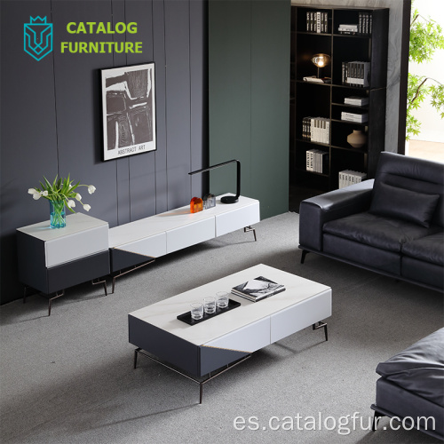 Gran lugar de almacenamiento mesa de centro de mesa de centro de mármol de madera mesa de centro sala de estar muebles para el hogar